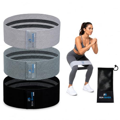 Bum Bands Resistance Bands Set for Glutes, Hips & Thighs – Fabric Booty Bands for Women, Workout Bands for Legs & Home Gym, Exercise Resistance Bands for Working Out, Fitness Equipment