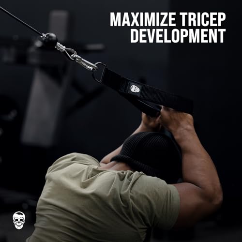 Gymreapers Tricep Rope Cable Attachment - Multi-Workout Tricep Pull Down Cable Attachment - Perfect Gym Cable attachments (3 Lengths Built in One)