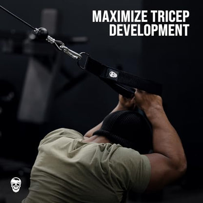 Gymreapers Tricep Rope Cable Attachment - Multi-Workout Tricep Pull Down Cable Attachment - Perfect Gym Cable attachments (3 Lengths Built in One)