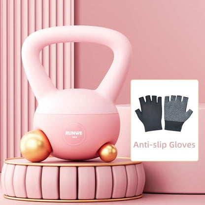 Soft Kettlebell for Women 5lb 10lb 15lb 20lb 25lb, Sand Filled Quiet Floor-Friendly Kettlebell, Anti-Slip Home Gym Fitness Equipment for Apartment Postpartum Recovery - color: 10 LB Pink