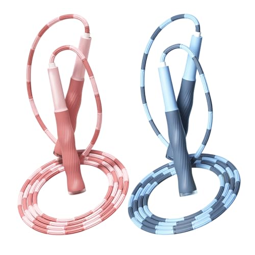 Redify Beaded Jump Rope for Kids,Tangle-Free Segmented Kids Jump Rope with Soft Anti-slip Handles,Adjustable Jumping Rope for Women