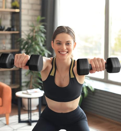 Adjustable Dumbbell Set of 2, 10LB 20LB 30LB Weight Set - color: Black, size: 10 lbs Total-(5LB Each)