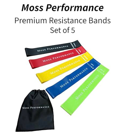 Premium Resistance Bands, for Physical Therapy, Strength Training, Pilates Exercise, Home Workouts, Strong Latex Rubber Loop Bands, Set of 5