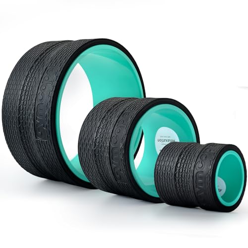 GymCope 3pack Back Wheel Foam Roller – Targeted Back & Neck Relief, Lumbar Spine Stretcher, Spinal Decompression Stretcher, Massage Roller with Density Foam for Physical Therapy, Supports 500lbs