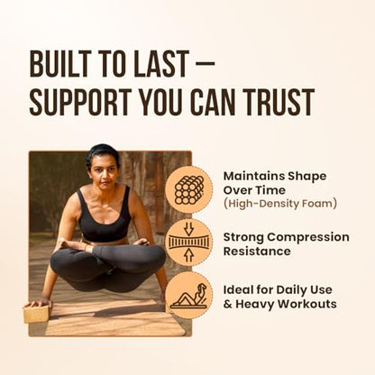 Eco-Friendly Cork Yoga Block Single, High-Density, Slip-Resistant by MHW - LIVE WELL