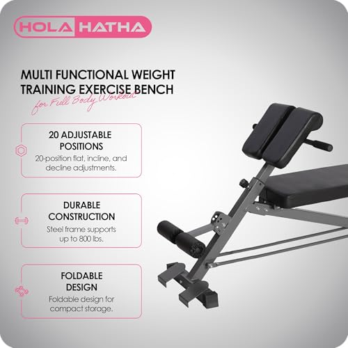 Adjustable Flat & Decline Bench, Weight Lifting and Training Equipment for Full Body Workout - Padded Seat and Dumbbell Storage