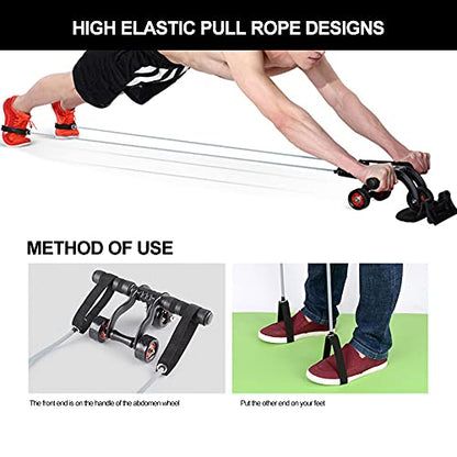 2pcs 19.7in Abdominal Wheel Elastic String fitness exercise bands,Ab Roller Ropes resistance rope exercise resistance bands,Ab Wheel Roller Straps Cloth cover Multifunction