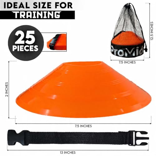 Disc Soccer Cones for Training Kids - 25/50/100/200 Small Plastic Cones for Sports Training - Flexible Conos for Soccer Practice Equipment, Basketball & Football Drills Equipment