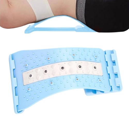 Lumbar Back Stretcher 4 Level Adjustable Curved Ergonomic - color: Blue