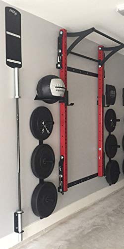 PRx Performance Exercise Medicine Ball Target, USA Made Wall Ball Target, Powder Coated Black, American Made Steel, Wall Protection with Cutouts for Height Markers