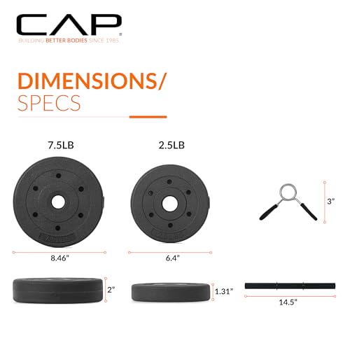 CAP Barbell 40-Pound Adjustable Cement Dumbbell Set – Versatile Weights for Home Gym Excellence