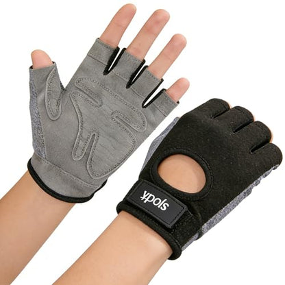 IZUS Men Fingerless-Cycling-Gloves Women Workout-Gym-Gloves Non-Slip Palm Breathable Grip for Weight Lifting,Training,Fitness