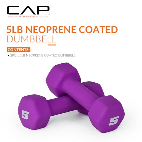 CAP Barbell Neoprene Dumbbell Weights Pairs & Sets | Color Series - style: 5 lb Pair