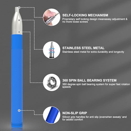 Speed Jump Rope for Men Women, Fitness Skipping Rope with Aluminium Handle and 2 Ropes, Self-Locking Design Adjustable Jumping Rope for Adult Workout Boxing - color: Blue
