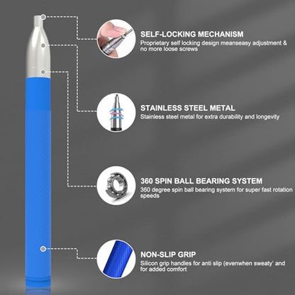 Speed Jump Rope for Men Women, Fitness Skipping Rope with Aluminium Handle and 2 Ropes, Self-Locking Design Adjustable Jumping Rope for Adult Workout Boxing - color: Blue