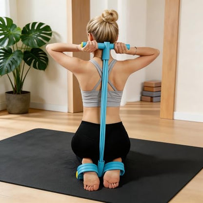 Pedal Resistance Bands with Handles, Upgrade 6-Tubes Manual Tension Training Pedal, Natural Rubber Foot Pedal Resistance Bands, Multifunction Fitness Bands for Abdomen, Waist, Arm, Leg