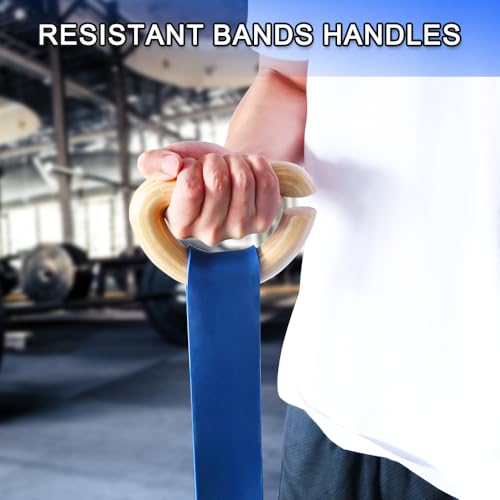 Lights Mountain Wooden Resistance Bands Handles Versatile Exercise Handles with Anti-Slip Grip Tapes for Elastic Band Workouts Home Gym Strength Training and Full-Body Workouts - color: Wooden handle