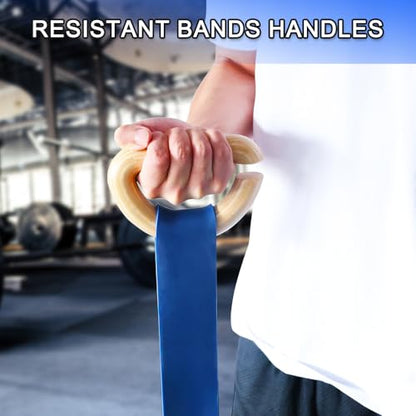 Lights Mountain Wooden Resistance Bands Handles Versatile Exercise Handles with Anti-Slip Grip Tapes for Elastic Band Workouts Home Gym Strength Training and Full-Body Workouts - color: Wooden handle