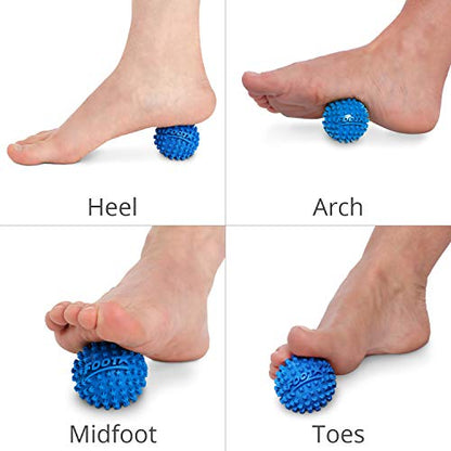 Body Back Foot Star® Massager Ball and Plantar Fasciitis Roller - Soothe Foot Stress, Discomfort, Aches, & Tightness (Pack of 2, Blue, 2-Inch) - style: Two-Pack