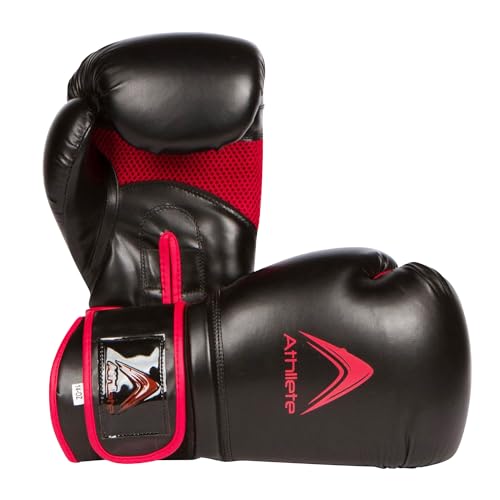 Athllete Durable and Comfortable Boxing Gloves Men and Boxing Gloves Women, Extra Thick Padding for Beginner Boxers and Training Fitness, Ideal for Both Men Boxer and Women Boxer - color: Black/Red, size: 14 oz