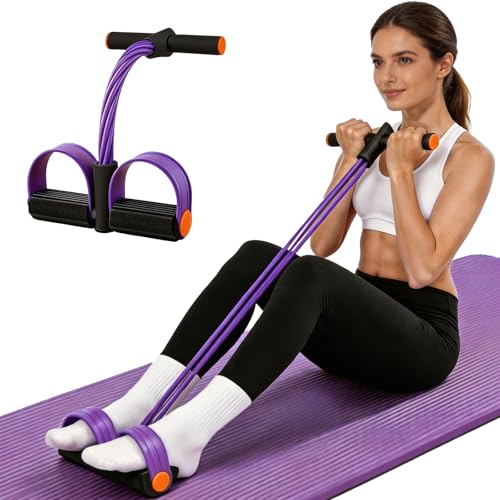 Pedal Resistance Band with Handle, 6-Tube Elastic Yoga Pedal Puller Exercise Bands, Multifunctional Stretch Bands for Exercise, Home Workout Equipment for Legs Arms Abs