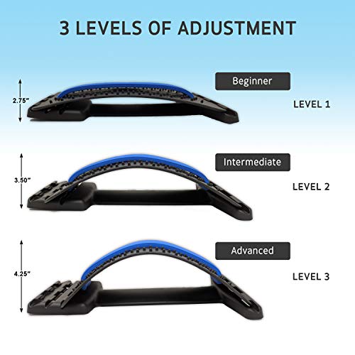 Lumia Wellness 3-Level Adjustable Back Stretcher for Lower Back Pain Relief, Lumbar Back Cracking Device, Back Massager for Spine Decompression and Scoliosis