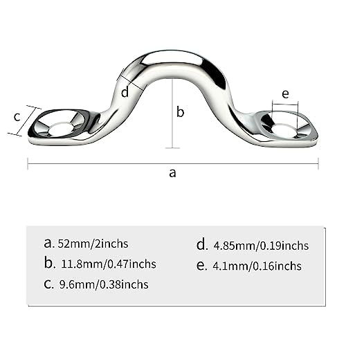 304 Stainless Steel Ceiling Hooks Heavy Duty Metal Pad Eyes Plate Snap Eye Strap Drop Ceiling Anchor Hooks Hardware with Screws for Hanging Plant Hangers 2.1" -2Pack - size: Pack-2