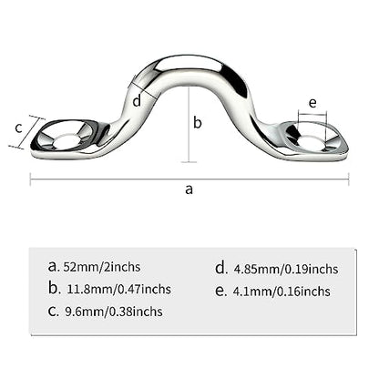 304 Stainless Steel Ceiling Hooks Heavy Duty Metal Pad Eyes Plate Snap Eye Strap Drop Ceiling Anchor Hooks Hardware with Screws for Hanging Plant Hangers 2.1" -10Pack - size: Pack-10