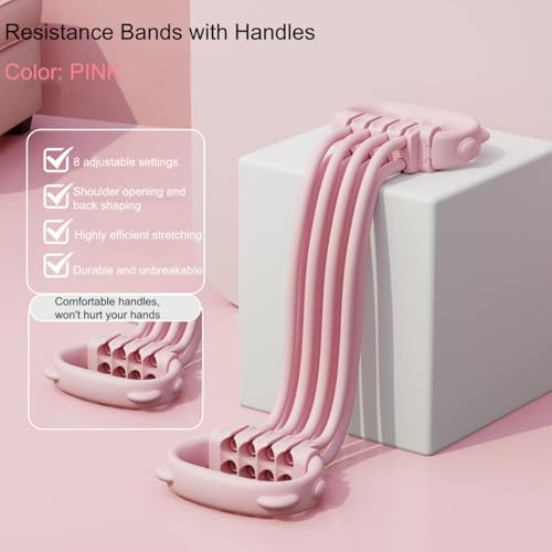 Tube Resistance Bands with Handles 8 Tube Adjustable Figure Bands Set, Keep Resistance Band Figure 8 for Women Men Adjustable Resistance Bands for Home Gym, Strength Training