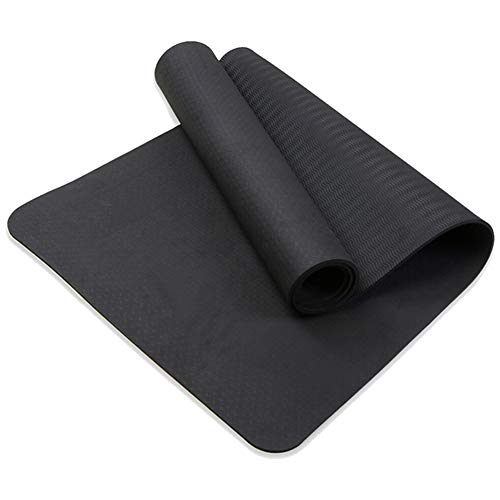 Attraction Design Yoga Mat Non Slip Exercise Mat Extra Thick Workout Mat for Yoga, Eco Friendly Exercise Yoga Mat High Density Fitness Pilates Mat with Carrying Strap, 72"x 24"x 6mm - color: Black