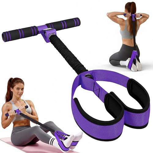 Multifunction Pedal Resistance Band with Handle, 50LBS Foot Pedal Resistance Bands for Core/ABS, Arm, Waist, Abdomen, Leg Workout, Portable Sit Up Exercise Equipment for Women