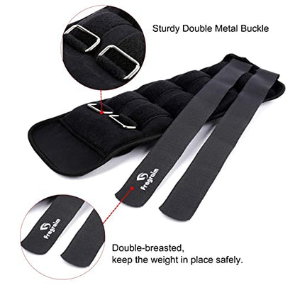 Ankle Weights for Women, Men and Kids - 1/2/3/4/6/8/10/12/15/20 LBS 1 Pair Strength Training Wrist/Leg/Arm Weight with Adjustable Strap for Jogging, Gymnastics, Aerobics, Home Fitness, Physical Therapy - style: 20Lbs Pair (10lb x 2) - Black