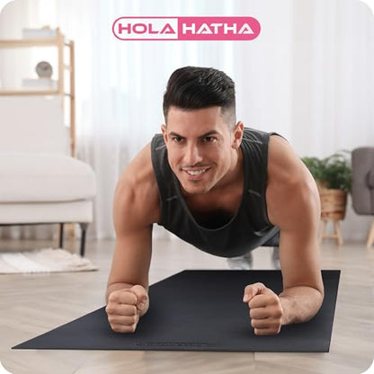 Lightweight Padded Exercise Yoga Mat, Non Slip Thick Foam Foldable Pad for Stretching and Workout Activity, 51 x 23.5" Small, Grey