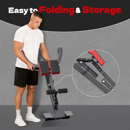 Roman Chair, Adjustable Hyper Back Extension Machine - 500LBS Multi-Function Back Extension Bench Machine for Glute, Hamstring and Lower Back Workout Equipment for Home Gym Fitness - color: Black