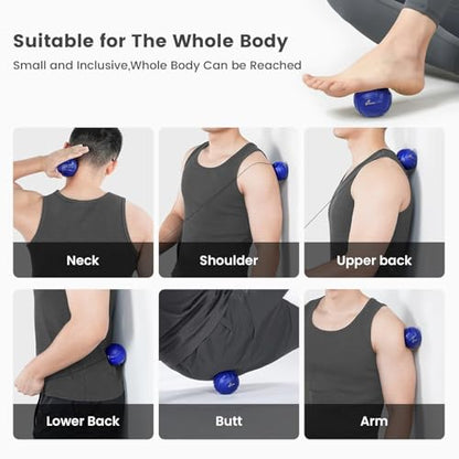 Sportneer Massage Lacrosse Ball with String, Deep Tissue Massager for Back Myofascial Release, Shoulder Trigger Point Therapy & Foot Plantar Fasciitis, Free Relax for Whole Body (Blue)