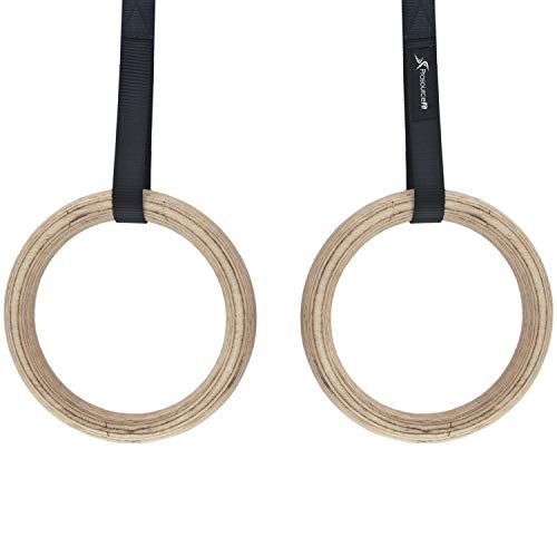 ProsourceFit Fitness Gymnastics Rings with Straps for Total Body Conditioning at Home