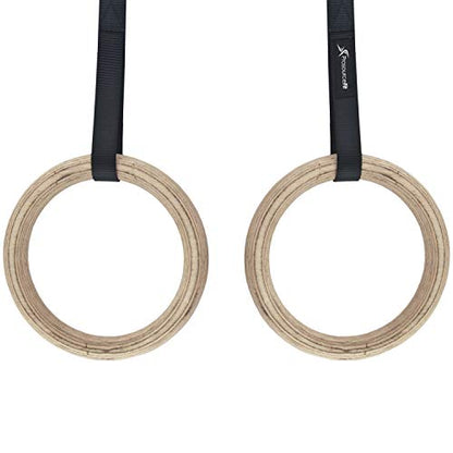 ProsourceFit Fitness Gymnastics Rings with Straps for Total Body Conditioning at Home