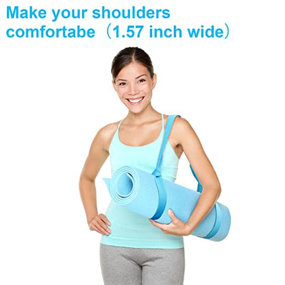 4 Pcs Yoga Mat Straps for Carrying Yoga Mat Holder Adjustable Thick Carrier Exercise Sling Cotton Workout Stretching Band for Carrying Large Mats Roller Skate