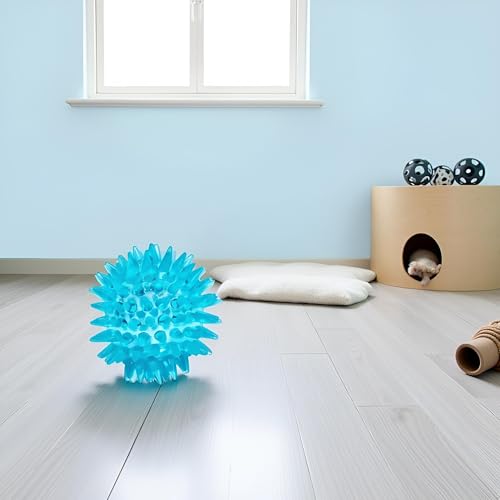 Blue 7 CM Soft Transparent Spiky Massage Ball for Hand and Wrist – Stress Relief, Deep Tissue Muscle Roller, Strength Recovery Exercise Tool, Sensory for Relaxation and Stress Management