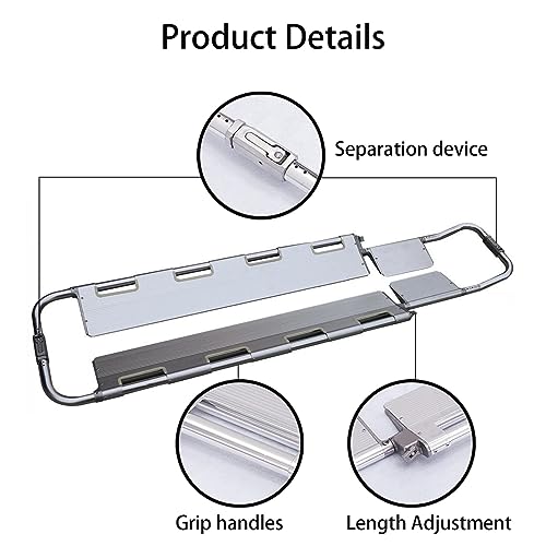 Portable Folding Spine Board Stretcher - Backboard for Camping, Outdoor Emerncy, and First Response - Lightweight Mcal S Stretcher for Quick Transport