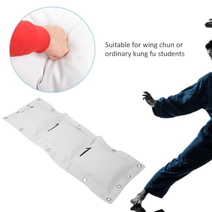 Wing Chun Wall Canvas Punch Target, Empty Sand Bag with Zipper for Boxing Muay Thai Training, Heavy - Duty Canvas Hanging Bag in Light Beige, Sizes S L Triple - size: 3 Bottles Per Shelf