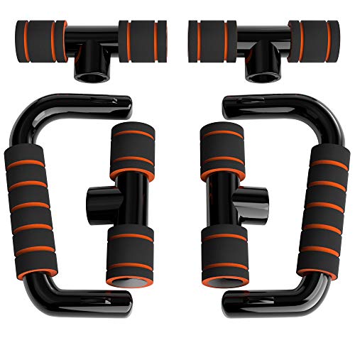 READAEER Push Up Bars Gym Exercise Equipment Fitness 1 Pair Pushup Handles with Cushioned Foam Grip and Non-Slip Sturdy Structure Push Up Bars for Men & Women - color: Orange