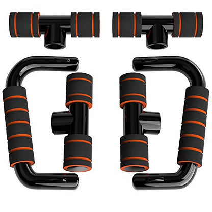 READAEER Push Up Bars Gym Exercise Equipment Fitness 1 Pair Pushup Handles with Cushioned Foam Grip and Non-Slip Sturdy Structure Push Up Bars for Men & Women - color: Orange