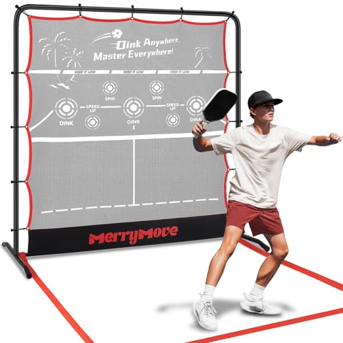 Pickleball Rebounder Practice Net: 6FT Strong Metal Frame Pickleball Trainer Net, Portable for Outdoor Driveway Backyard and Indoor Garage Training Rebounder for Dink Volley Tennis