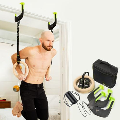 Eleviia: Portable Doorway Pull-Up Bar – Lightweight, Travel-Ready, 250 lb Capacity - color: BROWN