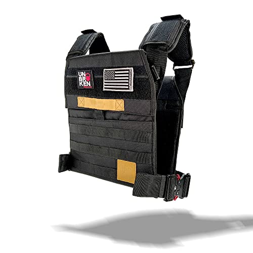 HD Vest Metal Buckles | Adjustable Weighted Vest | Heavy Duty Vest with Metal Buckles for Cross-training Calisthenics training - color: Black
