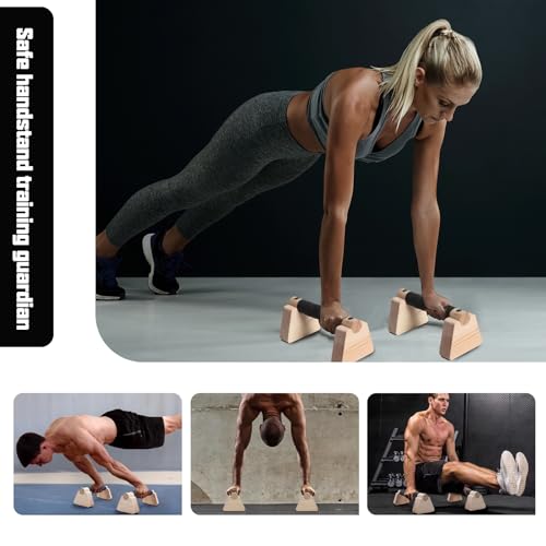 1 Pair Wooden Push Up Bar,For Home Parallettes Bars,Calisthenics Bars,For Fitness Handstand Training, Push-up Handles.