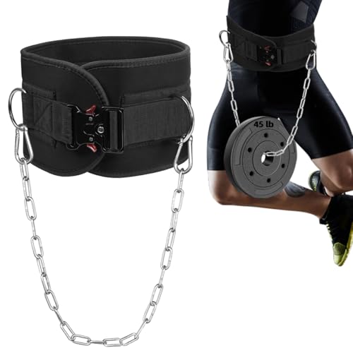 Dip Belt for Weight Lifting & Pull ups - Weighted Belt with 36" Robust Steel Chain, 350lbs Capacity, Workout Belt for Powerlifting, Squats & Dips