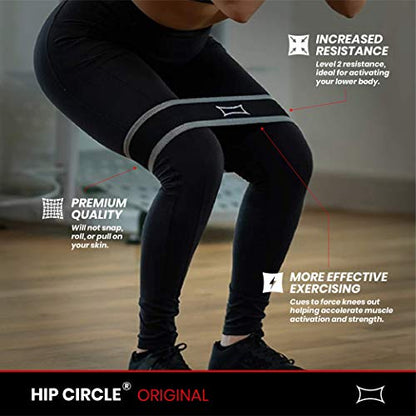 Mark Bell Sling Shot Hip Circle Resistance Bands for Exercising (Level 2) - color: Grey-Black, size: Medium