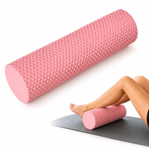 Foam Yoga Column, 2026 Upgrade Eva Long Foam Rollers with Trigger Point, Standard Foam Roller High-Density Massage Roller for Home Gym Travel Muscle Relif (Pink) - color: Pink